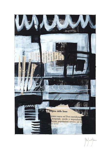 Serie parole spezzate — L'enigma delle linee — 24×33 cm — Opere astratte di Stefano Fiore
