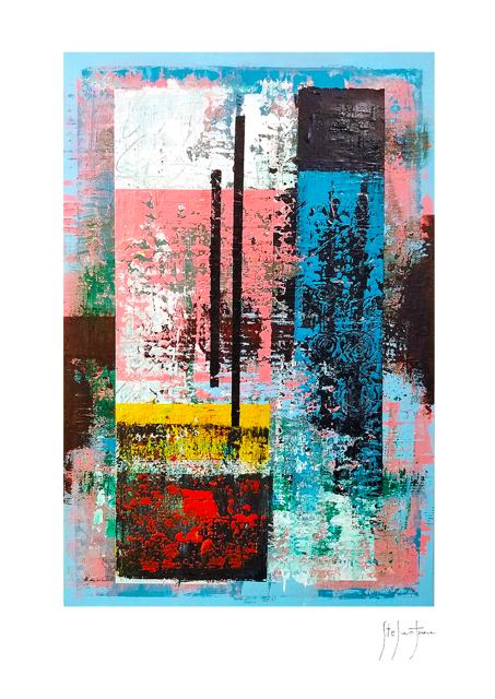 On the roofs of my city 50×70 cm su tela — Opere astratte di Stefano Fiore