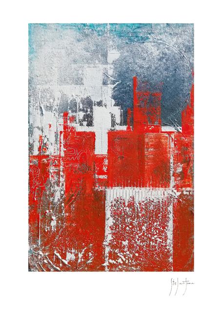 On the roofs of my city N2 — 50×70 cm su tela — Opere astratte di Stefano Fiore