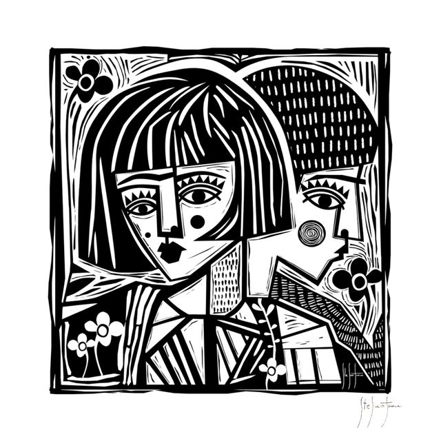 Linocut 02 — Illustrazioni figurative di Stefano Fiore