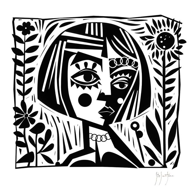 Linocut 04 — Illustrazioni figurative di Stefano Fiore