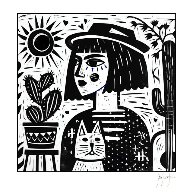 Linocut 05 — Illustrazioni figurative di Stefano Fiore