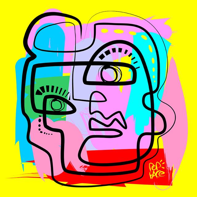 Serie PopFace N1 — Illustrazioni figurative di Stefano Fiore