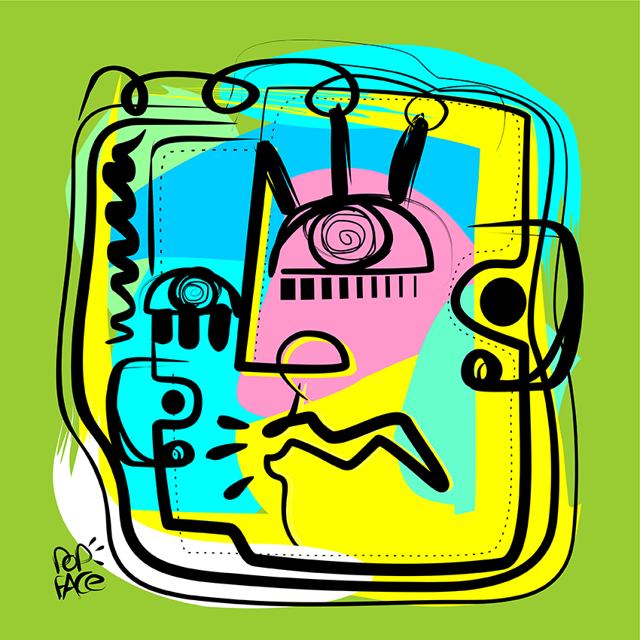 Serie PopFace N2 — Illustrazioni figurative di Stefano Fiore